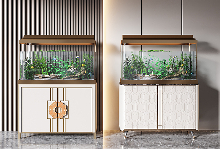 New Chinese Fish Tank Fish Tank Aquarium Combination 3d model