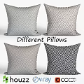 Decorative Modern Pillows With Intricate Geometric Patterns In Various Colors
