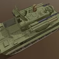 Military Armored Functional Vehicle With Tracked Chassis Turret Cannon And Antenna