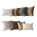 Modern Textured Throw Pillows in Beige Brown Gray with Woven Patterns and Minimalist Design