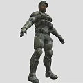 Game And Movie Character In Military Combat Armor With Green Cap And Tactical Gear