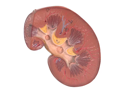 Abdominal Organ Human Kidney Anatomical Structure With Internal Details And Vessels 3d model