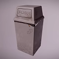 Gray Rubbish Bin With Lid And Disposal Function For Outdoor Use 3d model