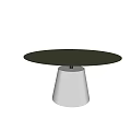 Round Green Dining Table With Conical Concrete Base And Simple Modern Style 3d model