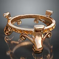 Elegant Vintage Gold Bracelet With Intricate Carved Details Decorative Clasp And Diamond Accents