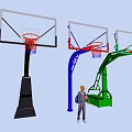 Multiple Colors Outdoor Basketball Hoops Sports Equipment With Various Stand Designs And Training Use