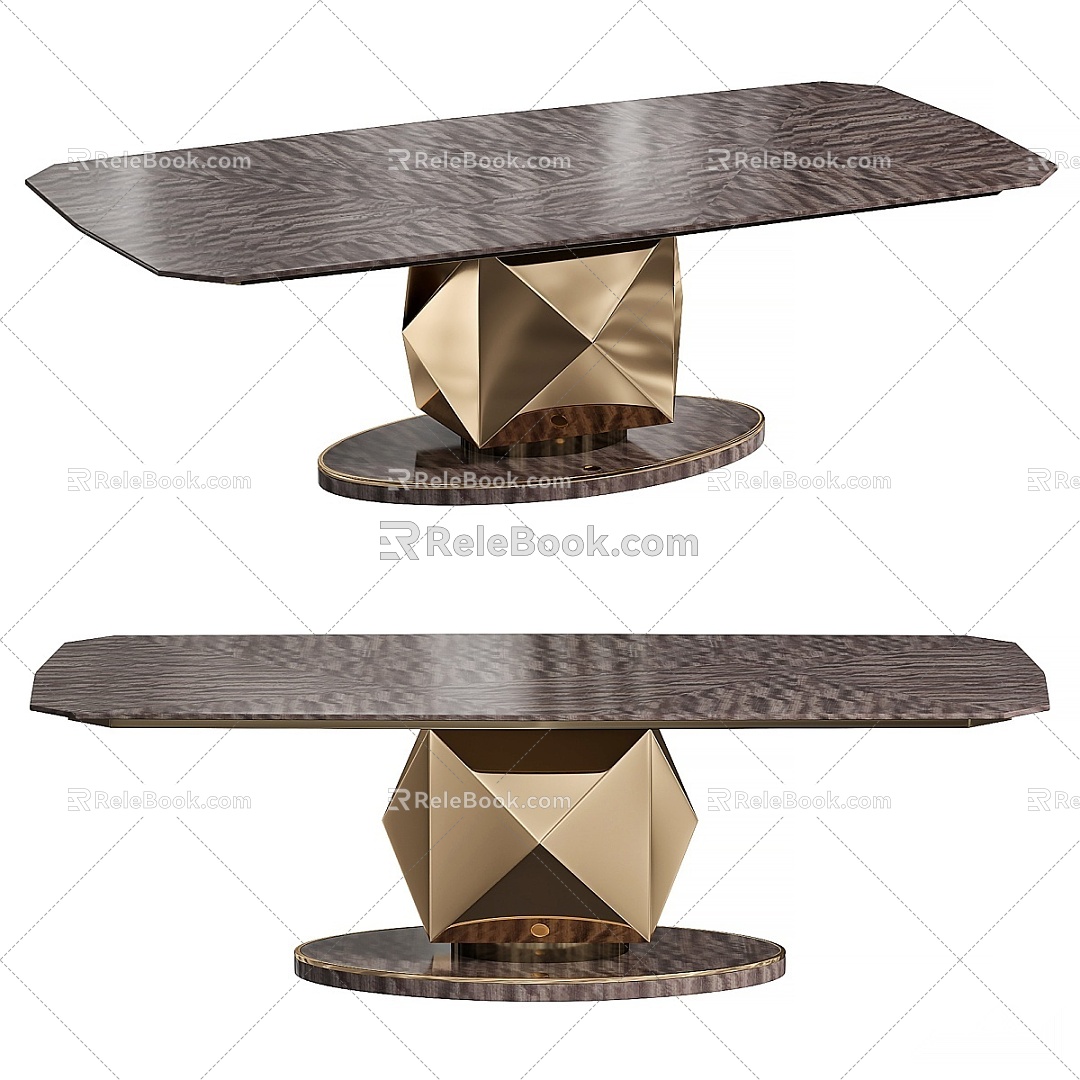 Modern Dining Table Metal Dining Table Marble Dining Table Rock Board Dining Table 3d model