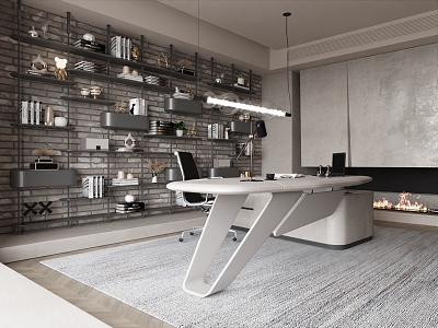 Modern Office Area Manager Office 3d model