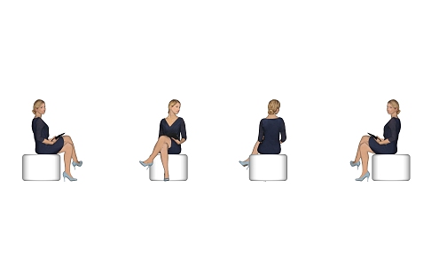 Fashion Women Business Office Characters Temperament Beauty Sitting Posture Women 3d model