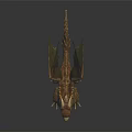 Detailed 3D Model Of Mythical Flying Dragon With Scaly Body And Large Wings