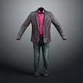 Men's Gray Blazer Paired with Pink Shirt and Blue Jeans Outfit