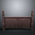 Wooden Stone Furniture Cabinet With Dark Brown Finish Carved Pillars And Pointed Tops