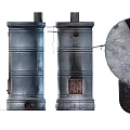 Heavy Duty Industrial Metal Furnaces With Cylindrical Structure Chimney Openings And Doors