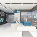 Modern Retail Store Interior With Display Racks Product Shelves And Lighting