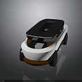 Futuristic Modern Concept Car With White Black Exterior Sleek Roof And Black Wheels Design