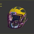 Green And Yellow Riddell Football Helmet With Face Mask As Weapon