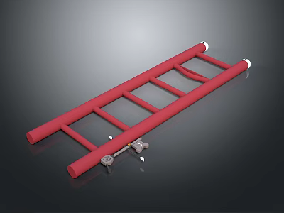 Red Ladder Structure With Metal Connectors And 3D Rendering Design 3d model
