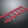 Red Ladder Structure With Metal Connectors And 3D Rendering Design 3d model