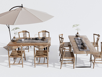 New Chinese Style Outdoor Table and Chair Outdoor Leisure Table and Chair 3d model