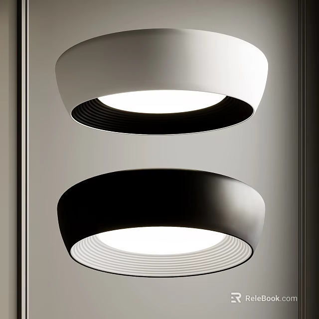 Modern Ceiling Lights With Sleek Contrasting Designs 3d model 