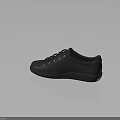 Black Low Top Casual Sports Shoes With Shoelaces Comfortable Design For Daily Wear