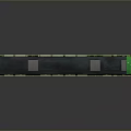 Modern Green and White Passenger Train Exterior Design With Windows and Yellow Accents