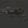 Futuristic Sci Fi Pistol With Red Accents Scope And Advanced Tech Design 3d model