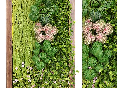 Modern Plant Wall Green Plant Wall Landscape Green Plant Wall Plant Background Wall Green Plant Wall Image Wall 3d model