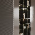 Modern Elegant Entryway Cabinet And Side Cabinet With Marble Texture Shelves And Decorative Items