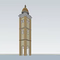 Classical Brown Tower With Dome Roof And Multiple Windows Structure Design