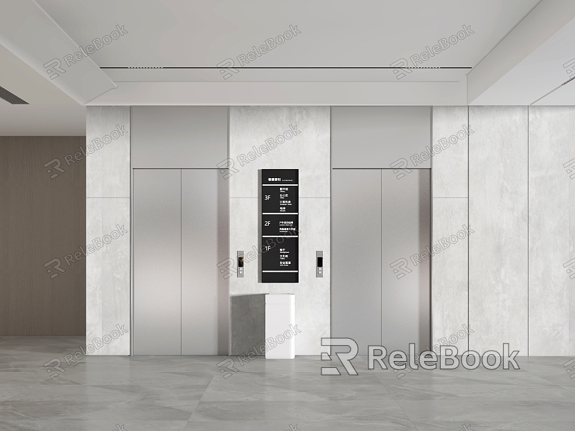 modern elevator elevator door elevator aisle elevator hall hotel elevator model