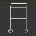 Stainless Steel Medical Cart With Double Layer Shelves And Wheels