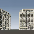 Modern Multi Story Apartment Building With White Exterior Large Windows Balconies Against Blue Sky