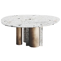 Paolo Castelli marble metal dining table 3d model