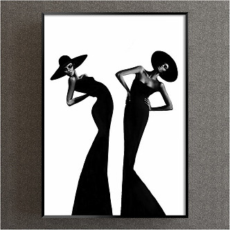 Modern Figure Painting Simple Black and White Commercial Space Character Decorative Painting 3d model