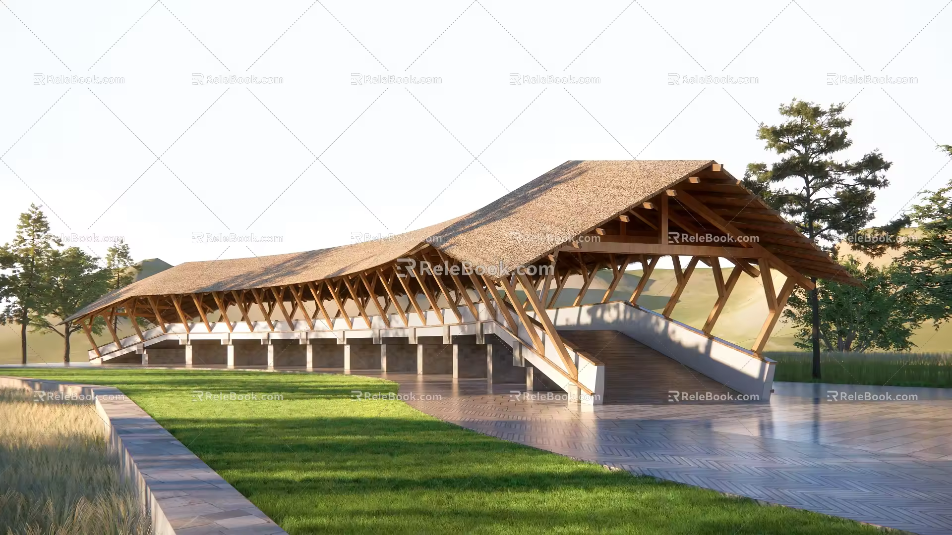 Modern gallery ecological gallery 3d model