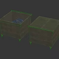 Layered Green Storage Boxes With Open Closed Lids And Rolling Wheels 3d model