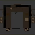 Industrial Metal Device Rectangular Blue Panel With Interfaces And Components