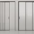 Modern Sliding Doors With Black Frames And Glass Panels 3d model