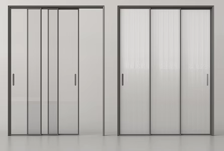 Modern sliding door glass sliding door triple linkage sliding door balcony sliding door 3d model