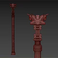 European style ancient stone column 3d model