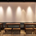 Modern Restaurant Exterior With Glass Doors Display Windows And Circular Wall Decor