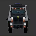 White Gray Truck With Blue Lights On Top Front T Logo And Green Recycling Symbol