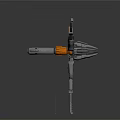 Sci Fi Mechanical Weapon With Black Metal Structure And Multi Barrel Design