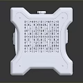White Square Device With Grille Design Stable Base And Functional Structure 3d model