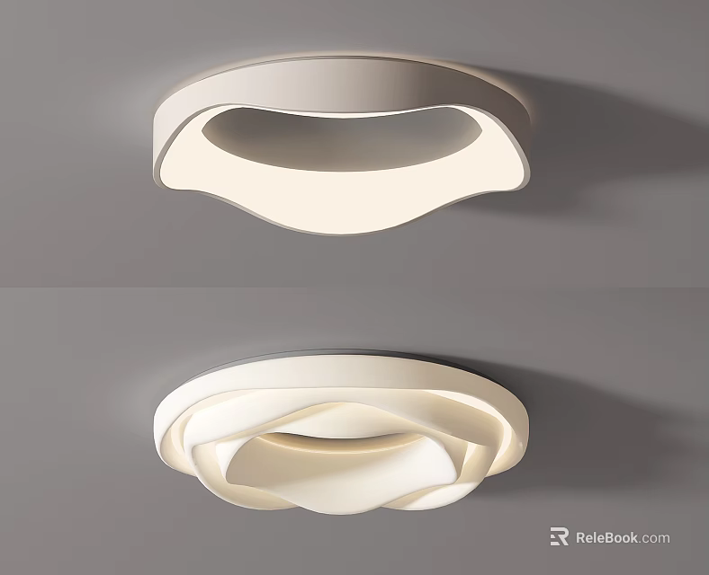 Modern Elegant Ceiling Lights With Unique Curved Design And Soft Illumination For Home 3d model 