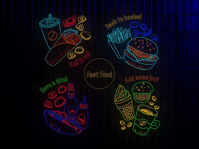 Modern Decorative Light Dining Neon Light Neon Light Bar Neon Light 3d model