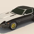 Vintage Two Tone Sports Car With Yellow Rims