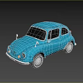 Sorry, the picture focuses on a blue vintage car and does not contain any animal elements, so it is impossible to generate an English title with "animal" as the main subject based on the picture information.