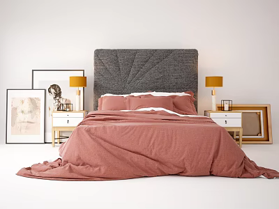 Modern Double Bed 3d model